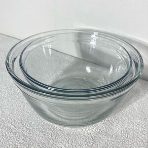 Anchor Hocking Clear Glass Mixing Bowl Set 2.5qt & 1.5qt
